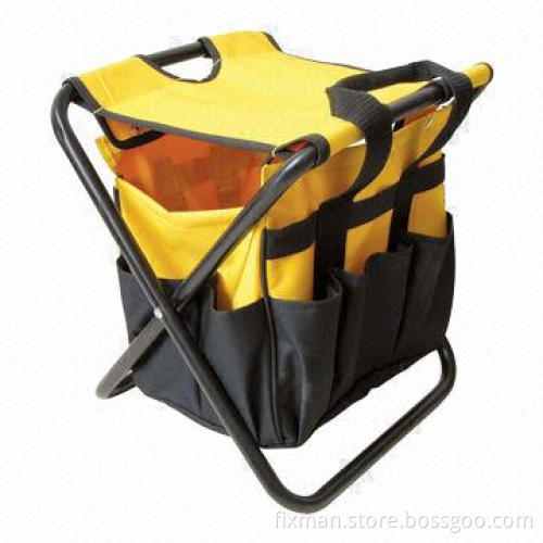 Tool Bag with Polyester Folding Chair and Durable Detachable Bag, Easy to Carry